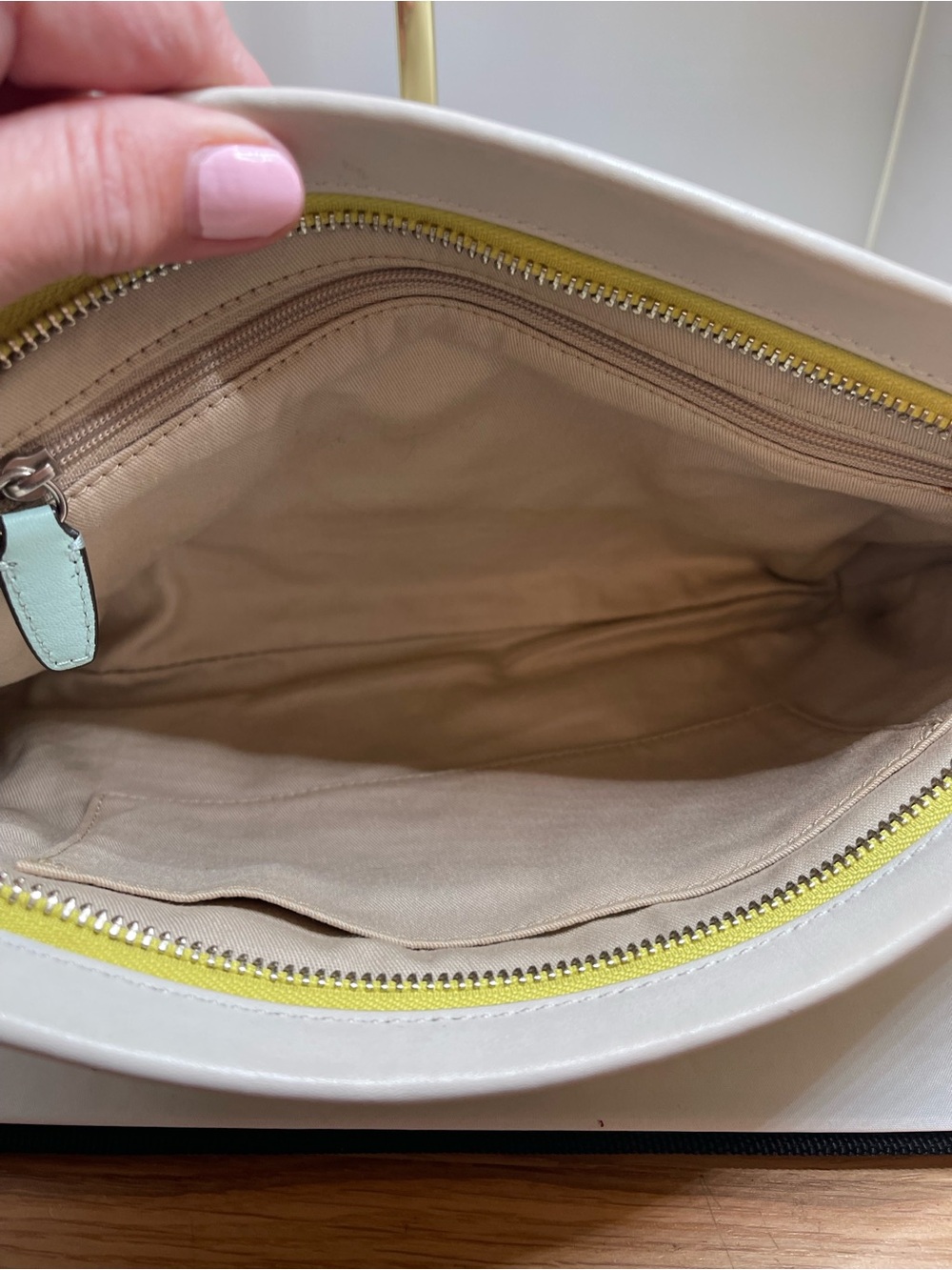 Coach Yellow and Cream Legacy Leather Clutch - Picture 5 of 11